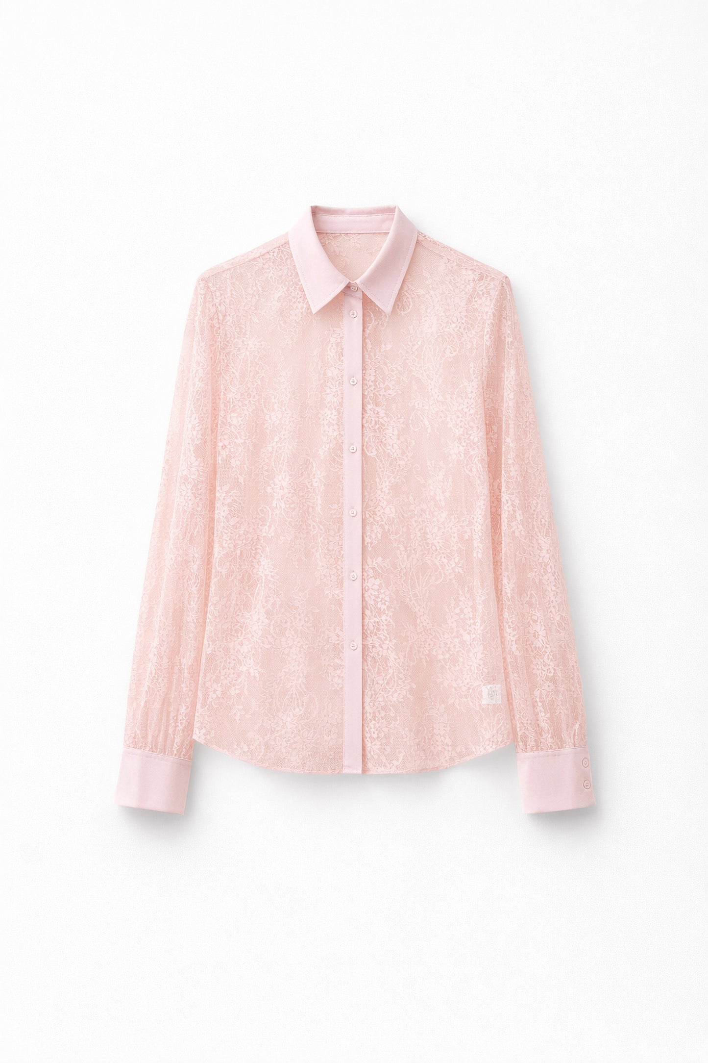 blouse en dentelle rose