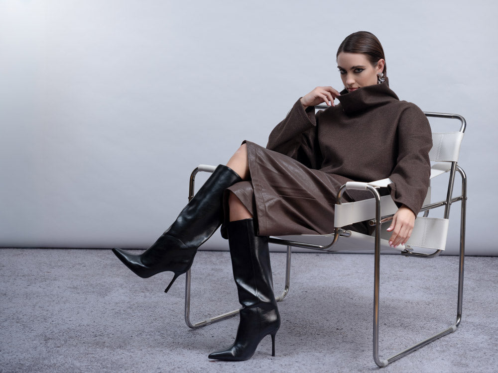 bermudas en simili cuir brun chocolat