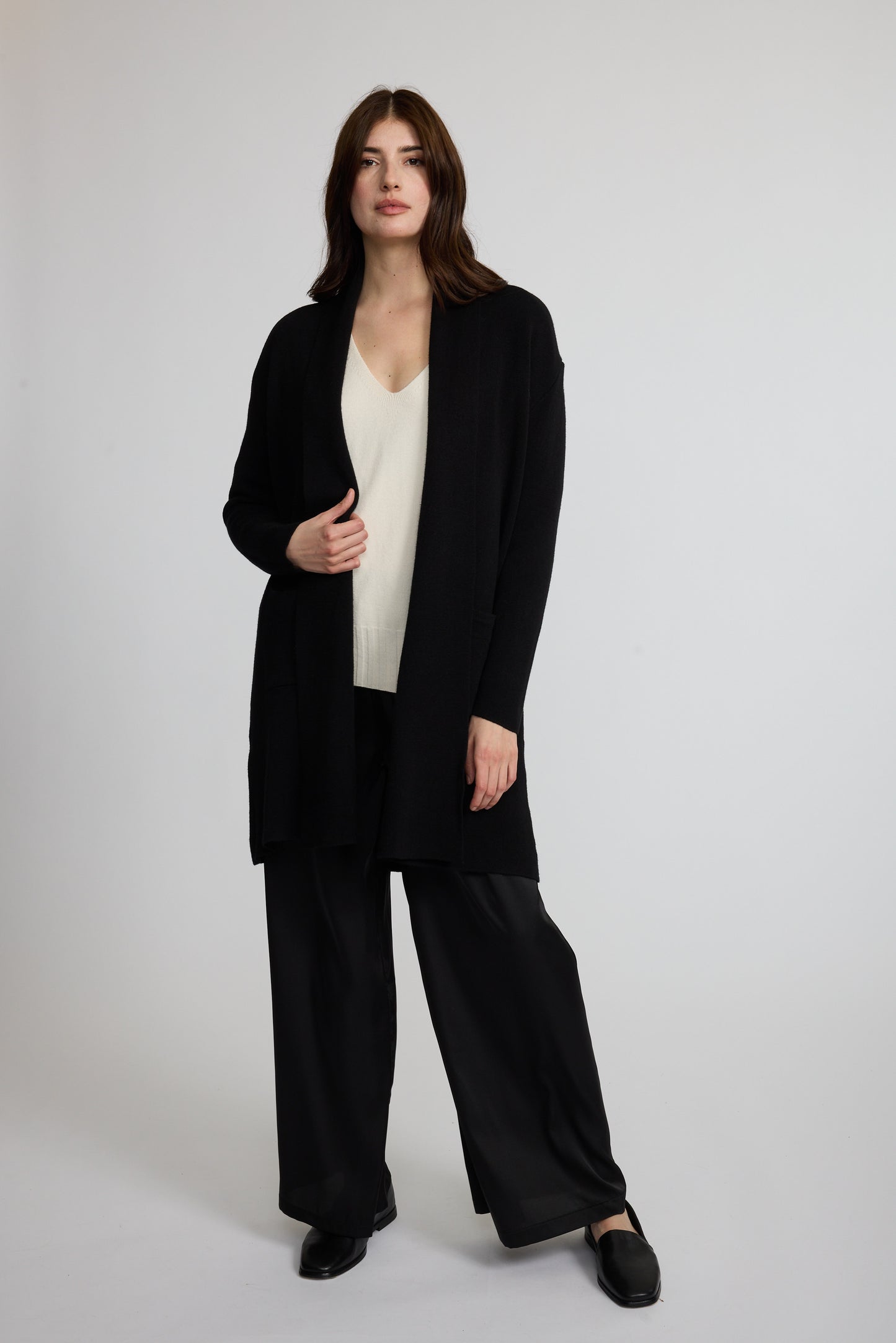 pantalon en satin noir