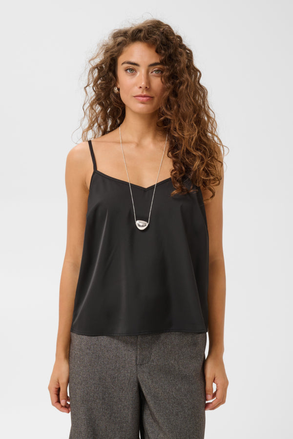 camisole satinée noire