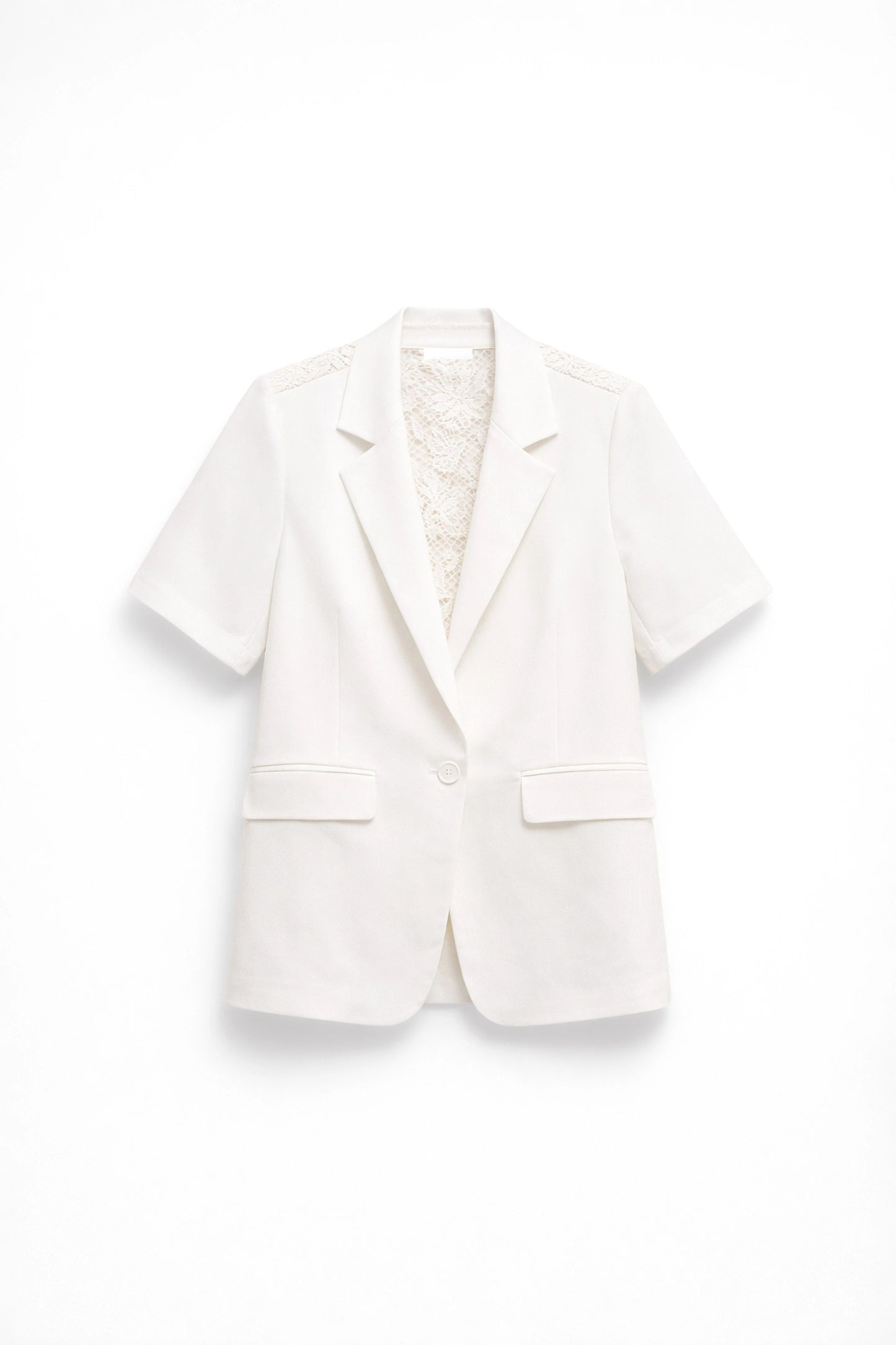 veston avec dos en dentelle blanc cassé