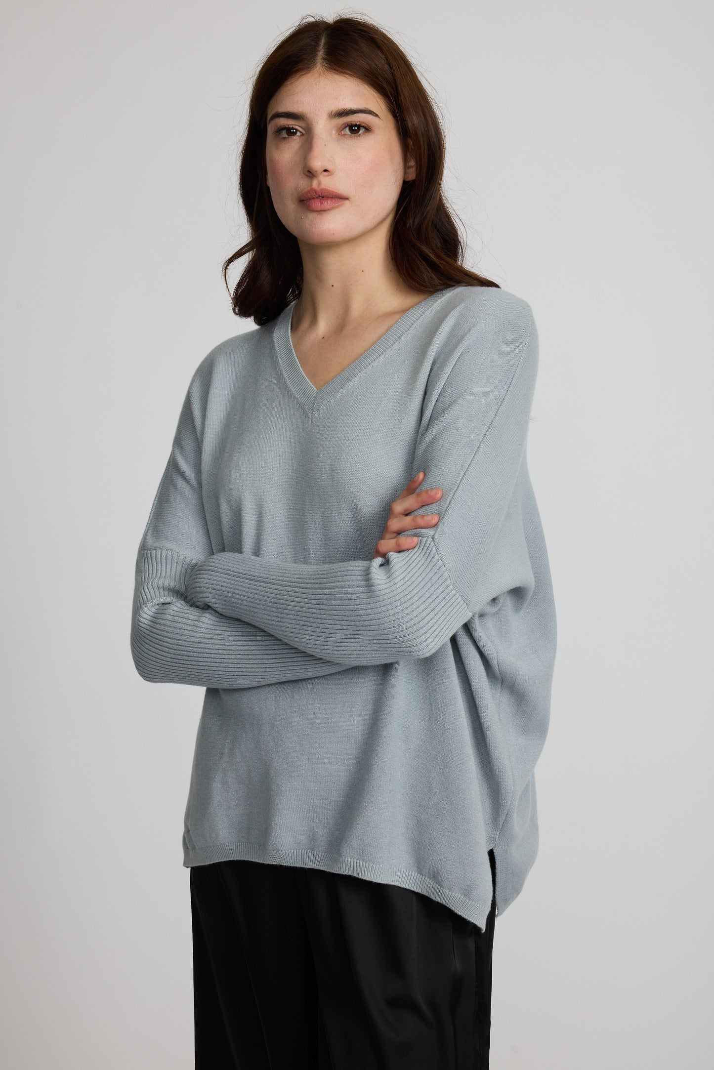 chandail gris bleu