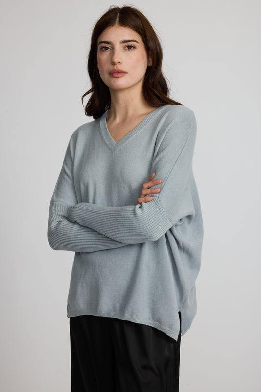 chandail gris bleu