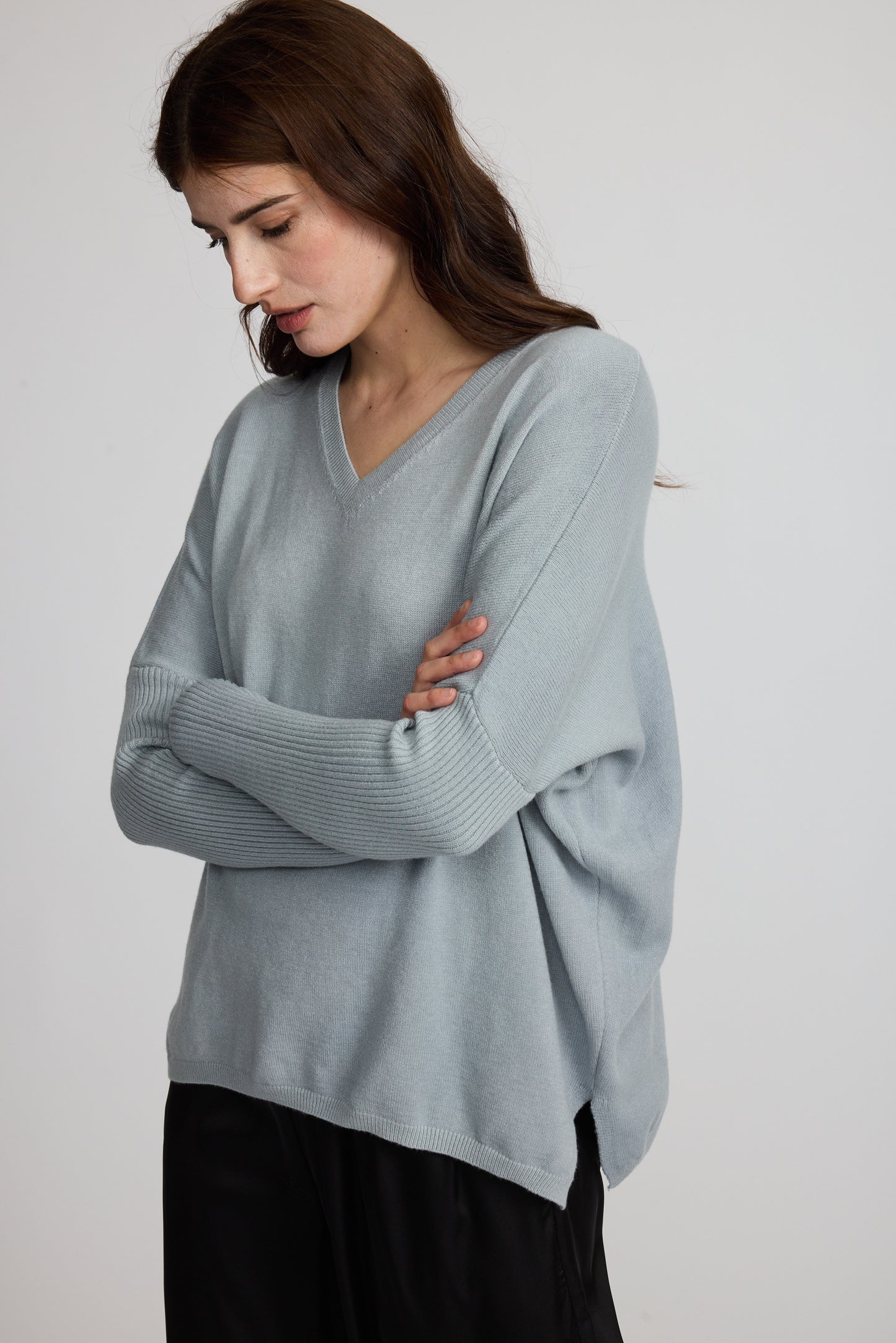 chandail gris bleu