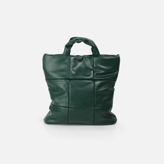 sac fourre-tout matelassé vert foncé