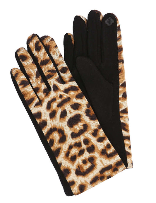 gants tissu léopard