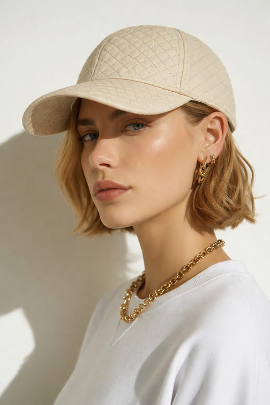 casquette blanc cassé