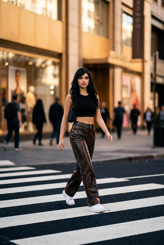 pantalons cuir vegan