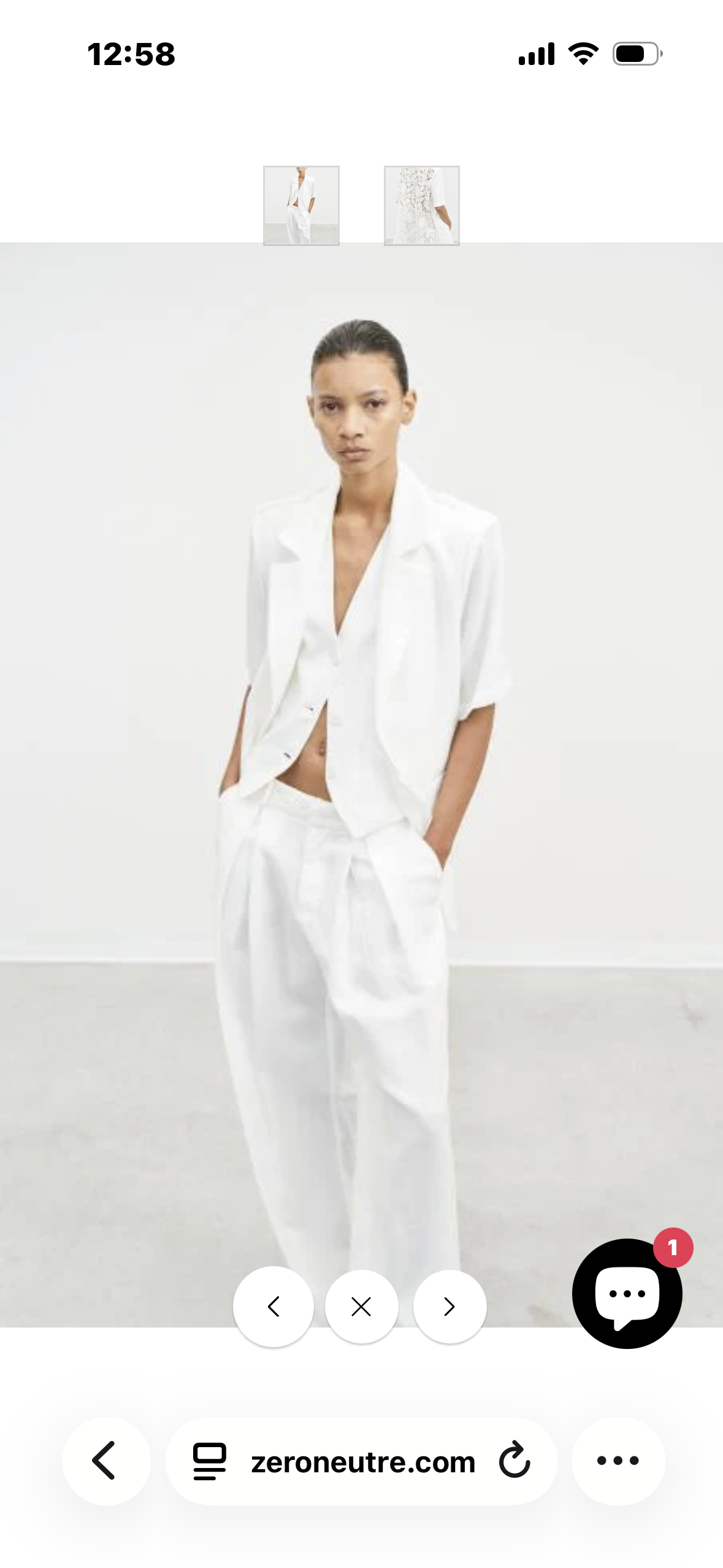veston avec dos en dentelle blanc cassé