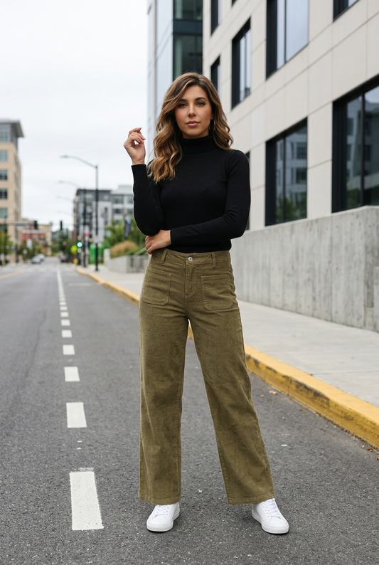pantalon corduroy beige foncé