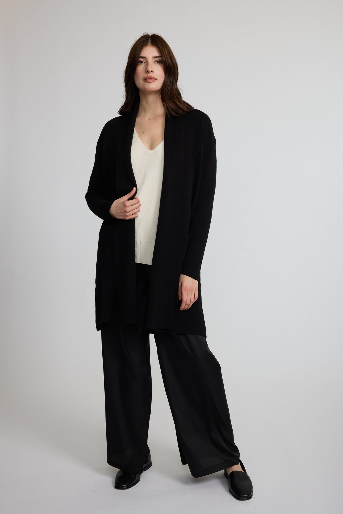 pantalon en satin noir