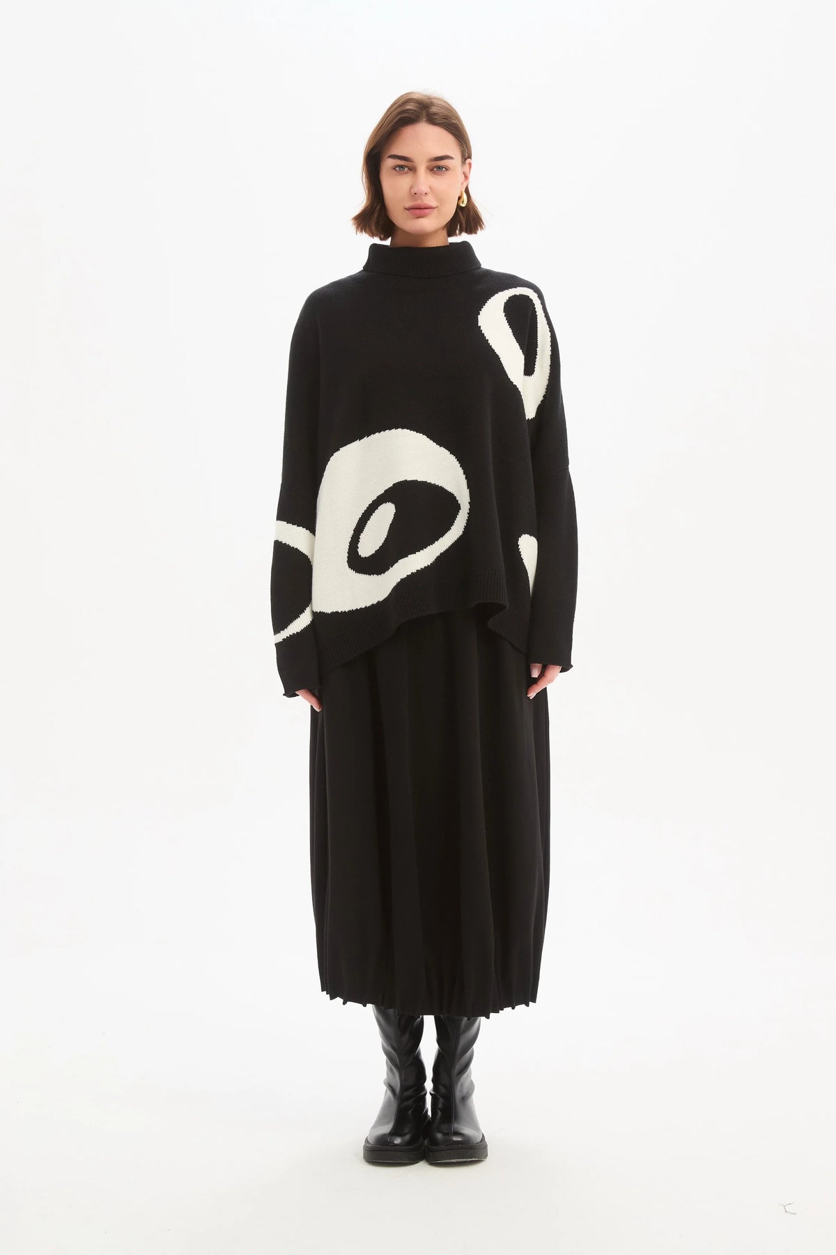 chandail noir et crème